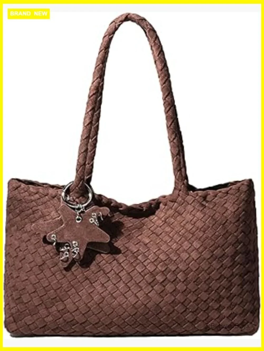 Woven Tote Hobo Bag, Faux Leather Shoulder Handbag with Wallet